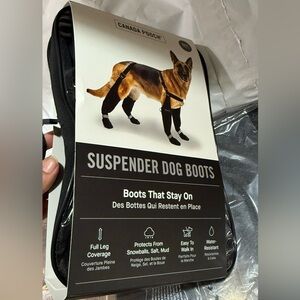 Suspenders Dog Boots - Black